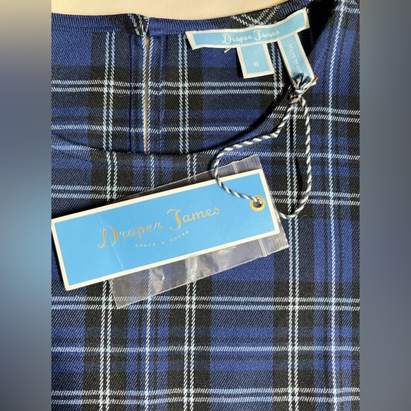 DRAPER JAMES Blue plaid short sleeve top size S - Picture 10 of 14